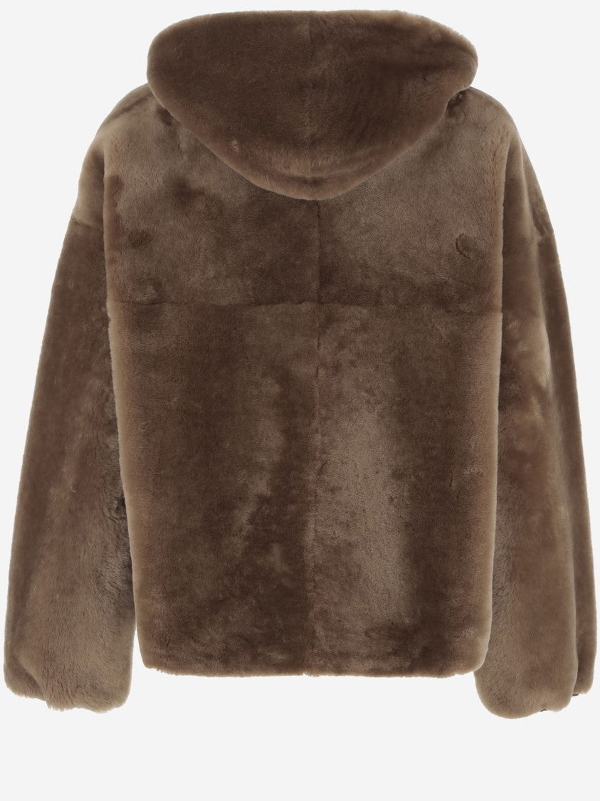 Blancha Reversible Shearling Jacket With Drawstring Hood