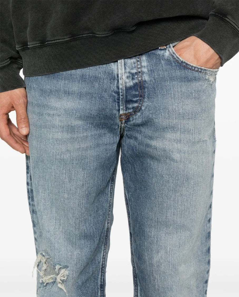 Diesel Tailored Light Wash Trousers With Classic Five-Pocket Design