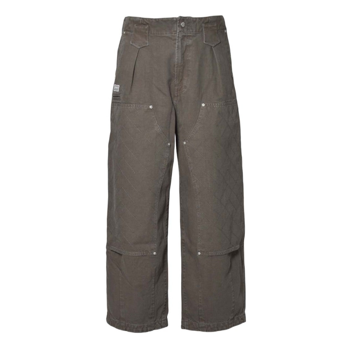 Kenzo Relaxed Fit Brown Jog Pants With Reinforced Knee Patches