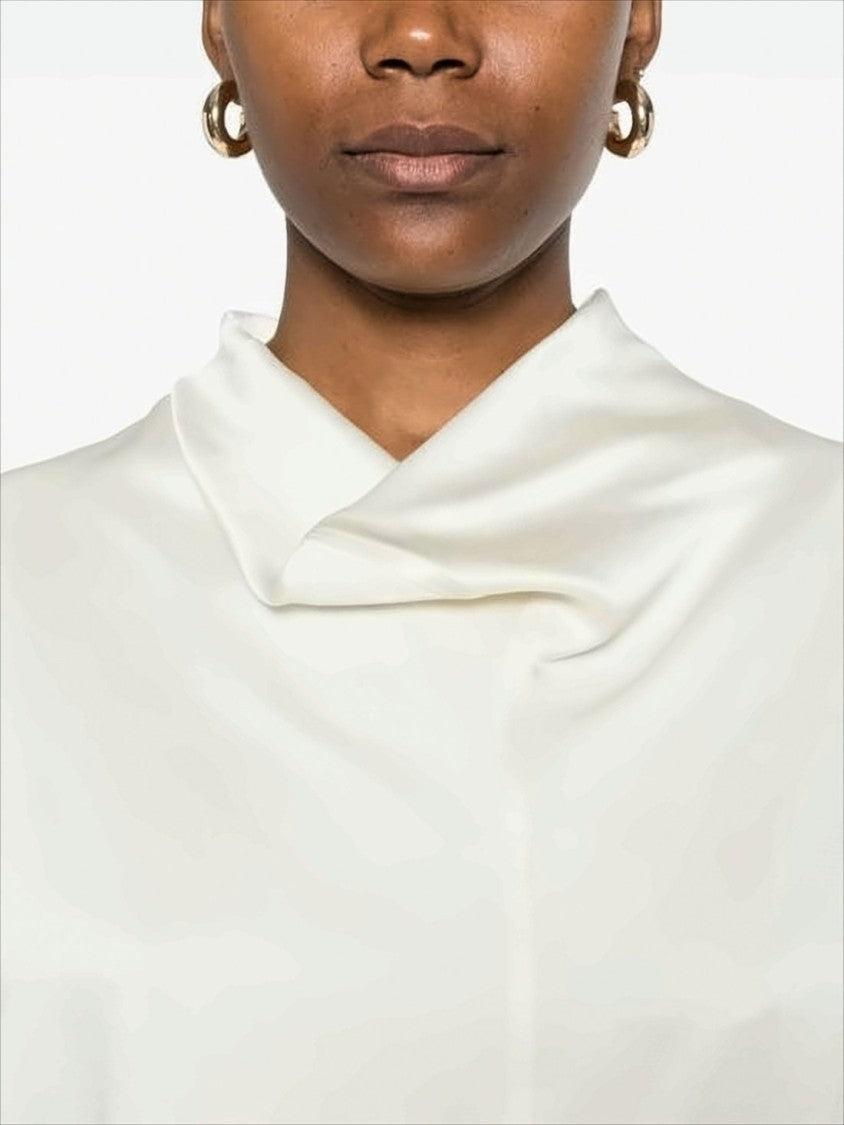 Totême Boxy Silhouette Sleeveless Top With Draped Cowl Neckline