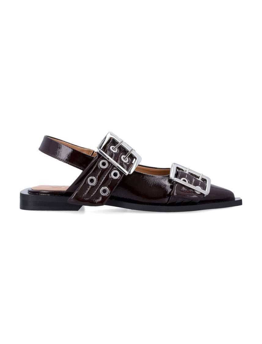 Ganni Feminie Buckle Ballerina