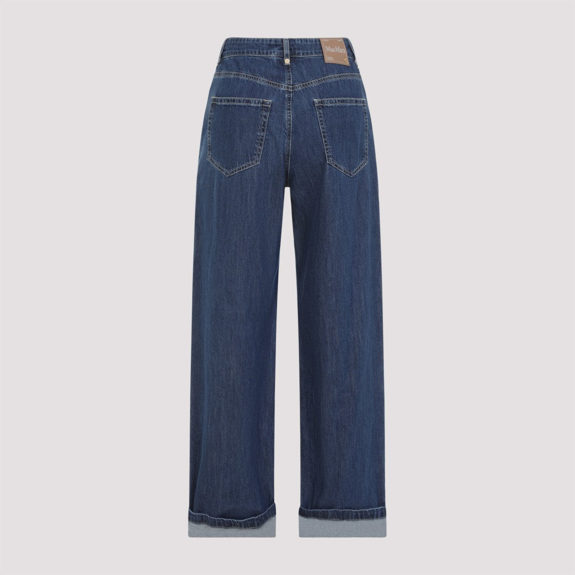 Max Mara Wide-Leg High-Waisted Jeans With Rolled Cuffs And Five-Pocket Styling