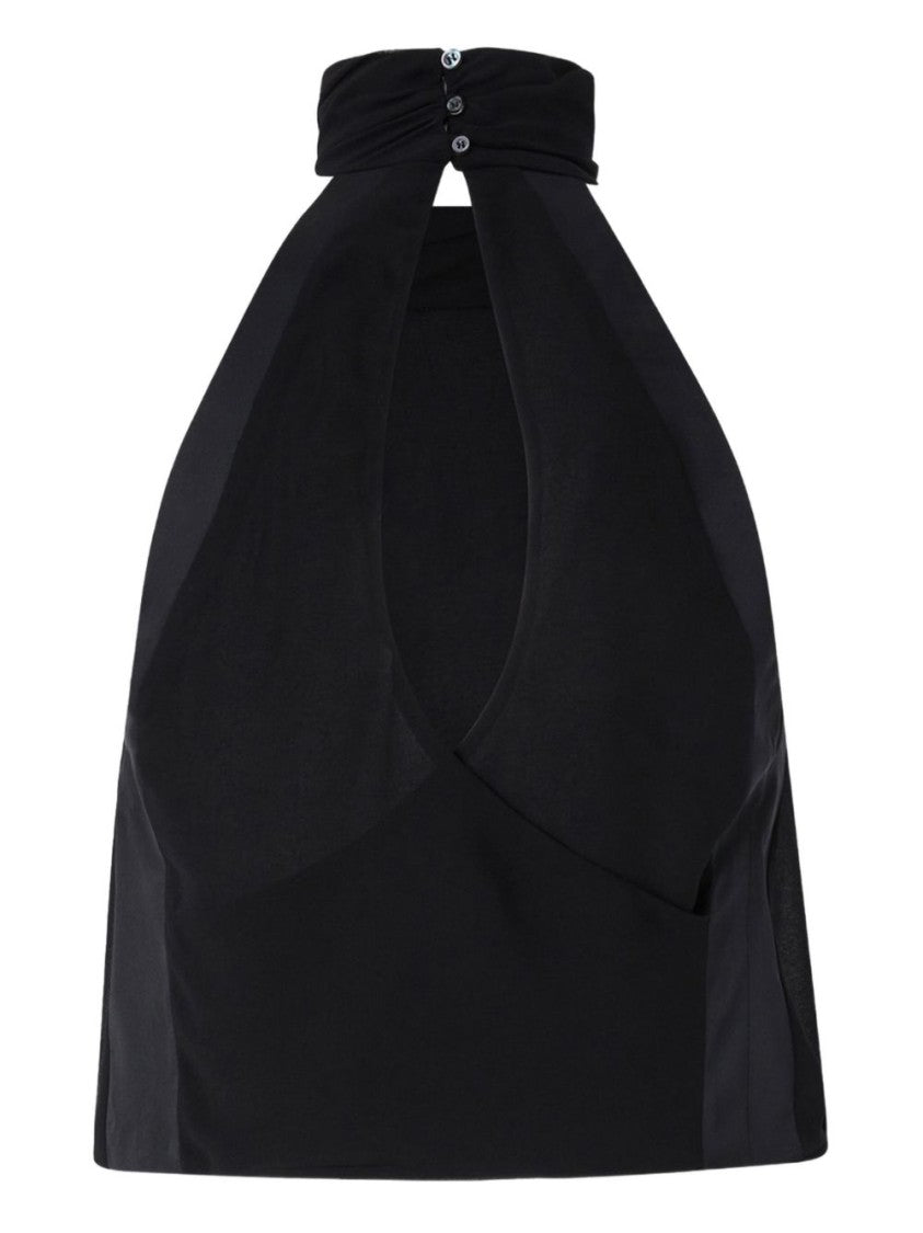Pinko Halter Neck Top With High Collar