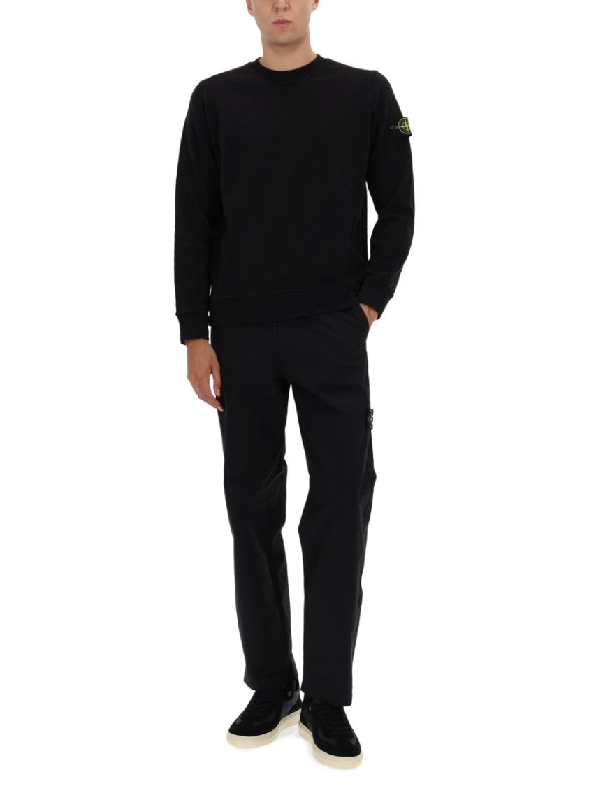 Stone Island Relaxed Fit Black Cotton Sweatshirt