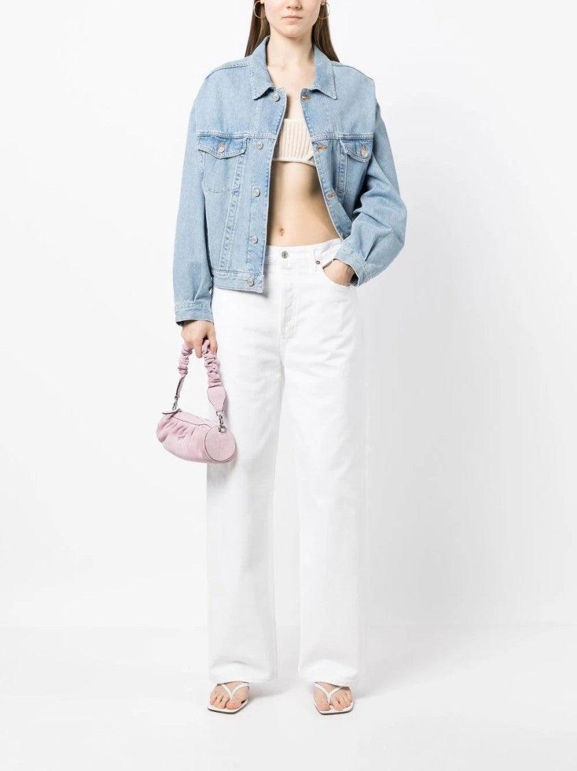 Agolde Organic-Cotton Wide-Leg Denim Trousers