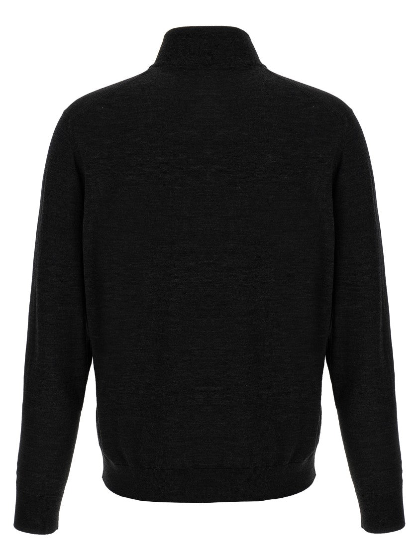 Kiton High-Neck Half-Zip Wool Sweater