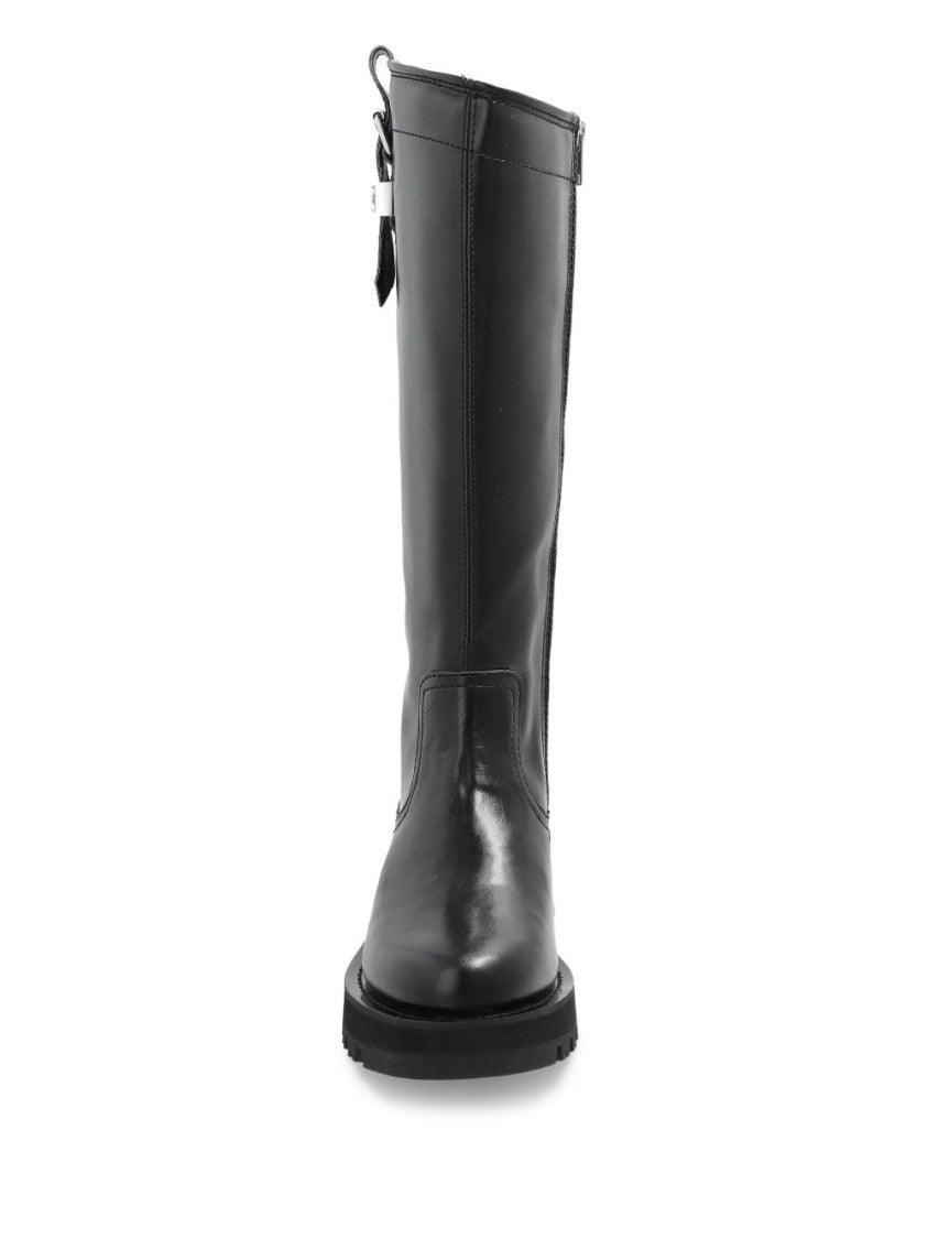 Ganni Black Ankle Boots With Rounded Toe