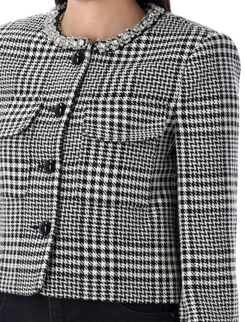 Self-Portrait Check Crystal Jacket
