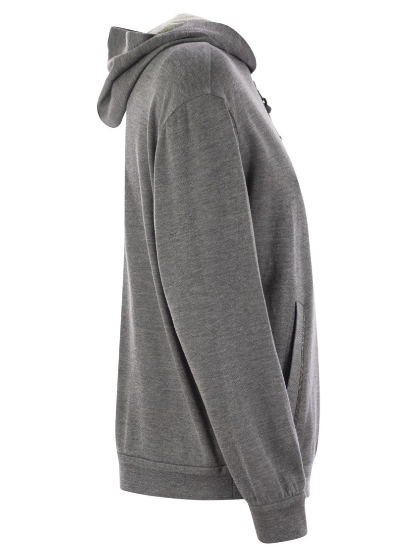 Brunello Cucinelli Cotton-Silk Sweatshirt Topwear With Jewellery