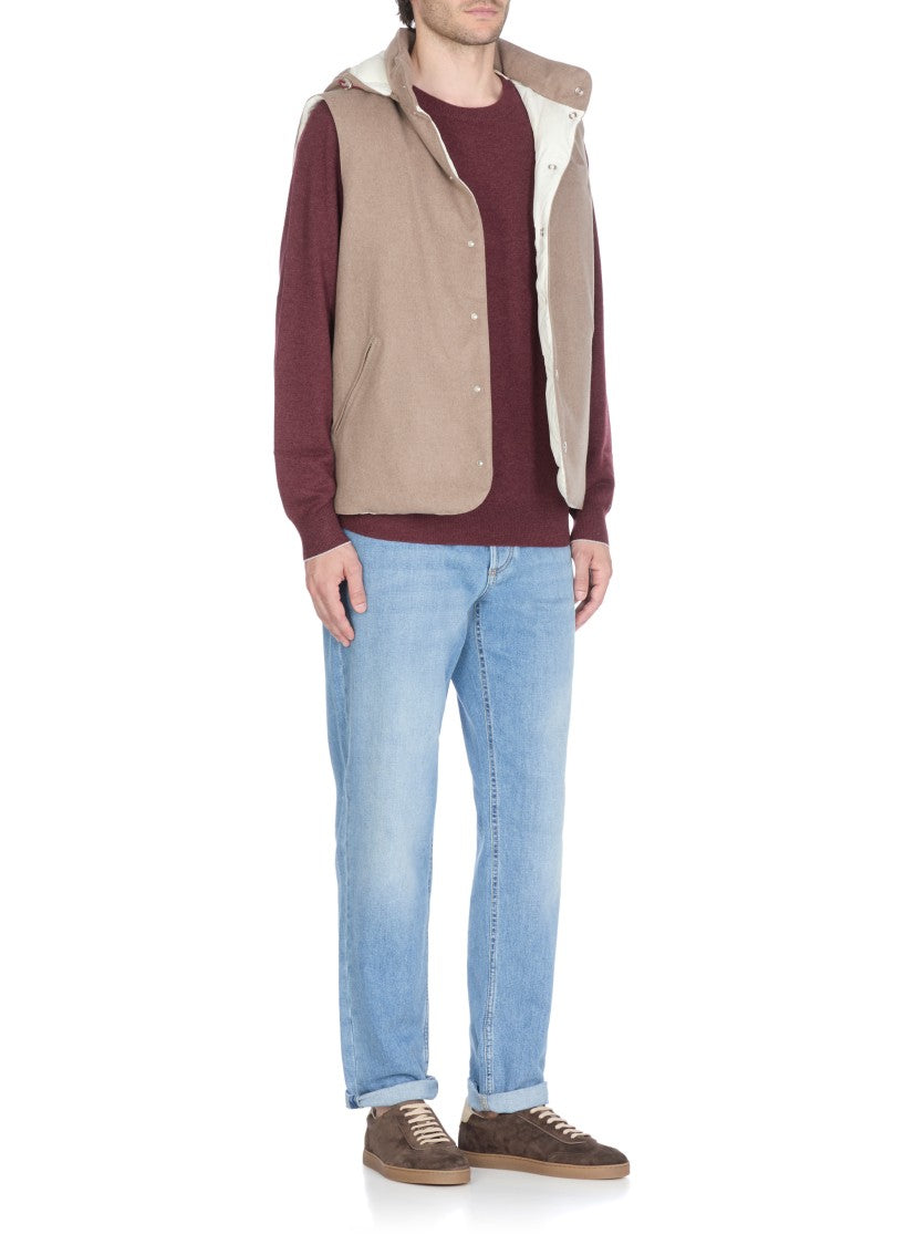 Brunello Cucinelli Brown Wool Padded Vest