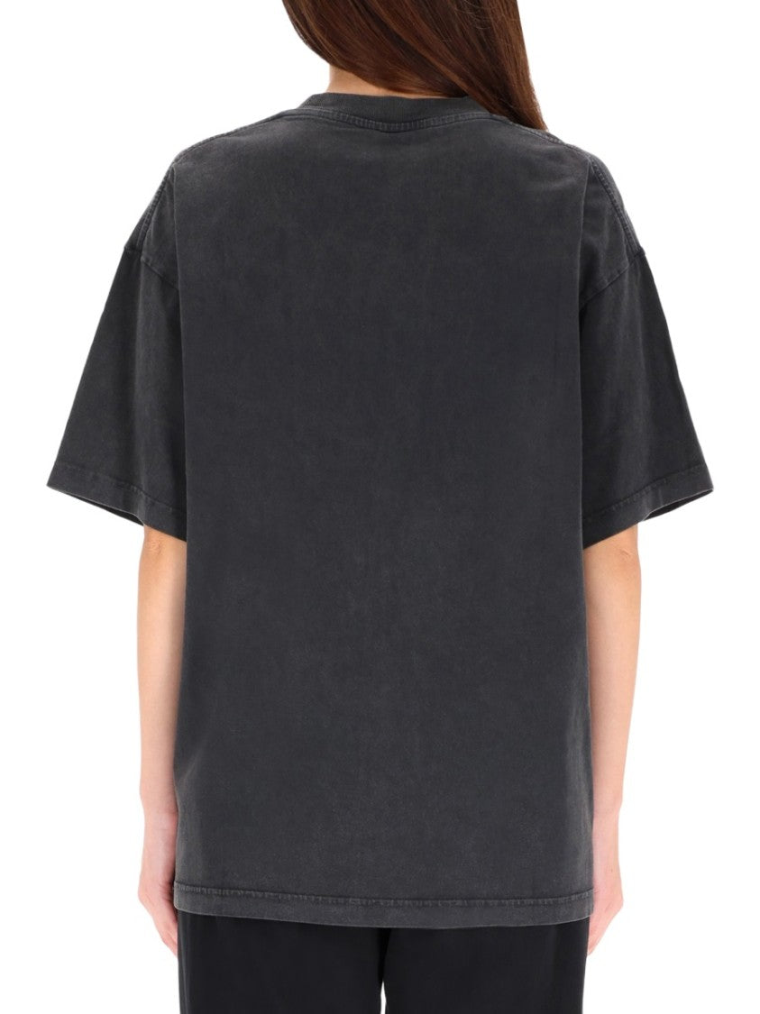 Alexander Wang Relaxed-Fit Black Cotton T-Shirt With Vintage Graphic Print