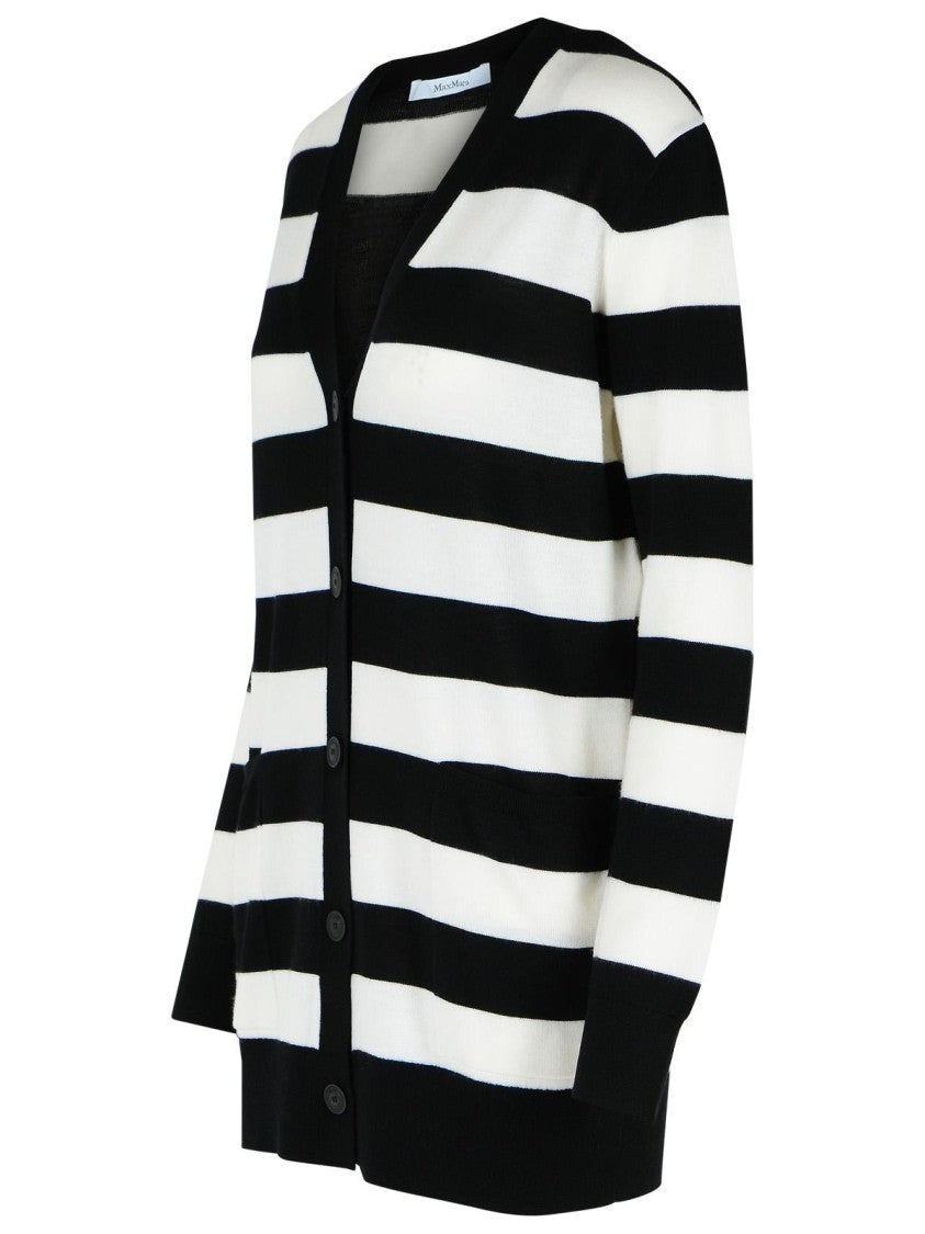 Max Mara Fiemme' Two-Tone Virgin Wool Cardigan