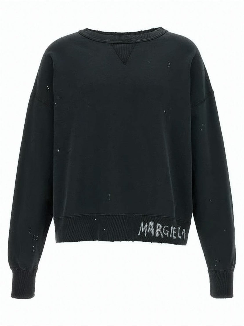 Maison Margiela Long-Sleeve Relaxed-Fit Cotton Top With Artisan Detailing
