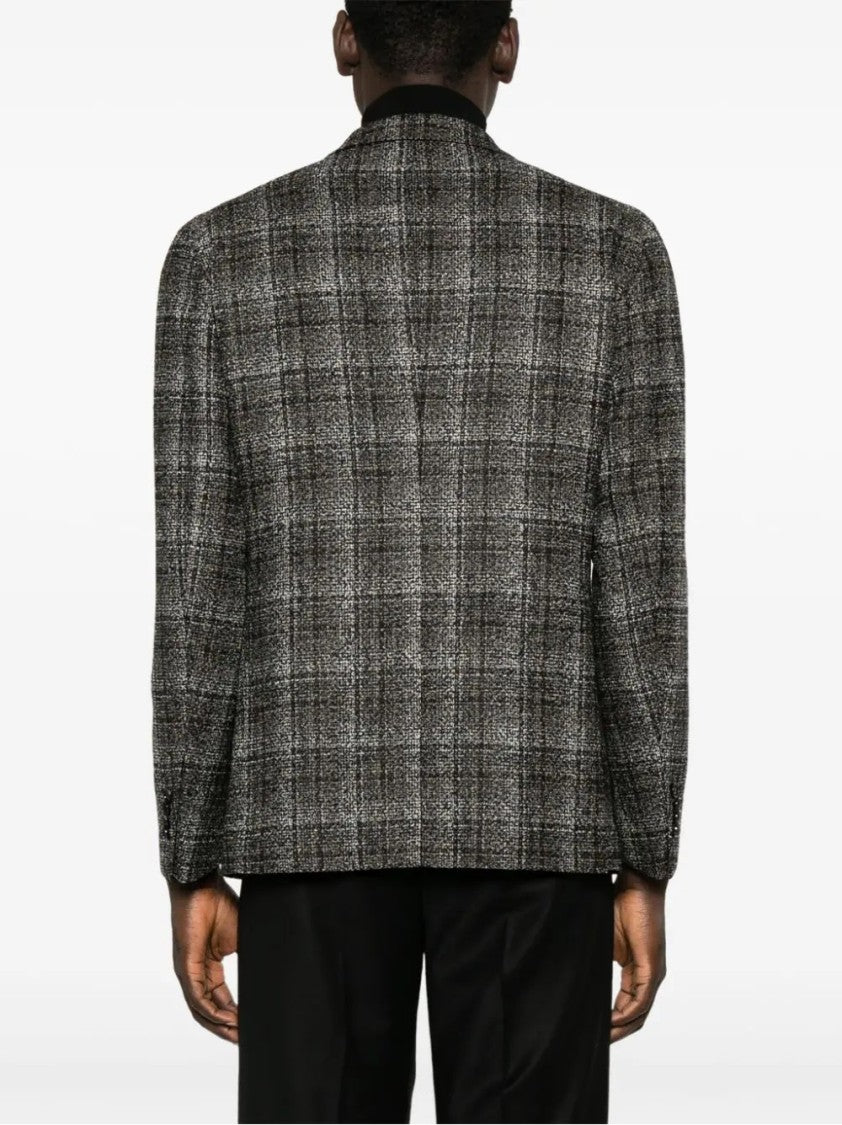 Tagliatore Plaid Wool Blend Jacket