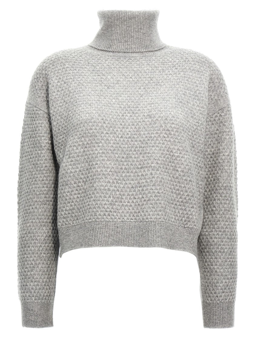 Max Mara Textured Honeycomb Knit Cashmere Sweater