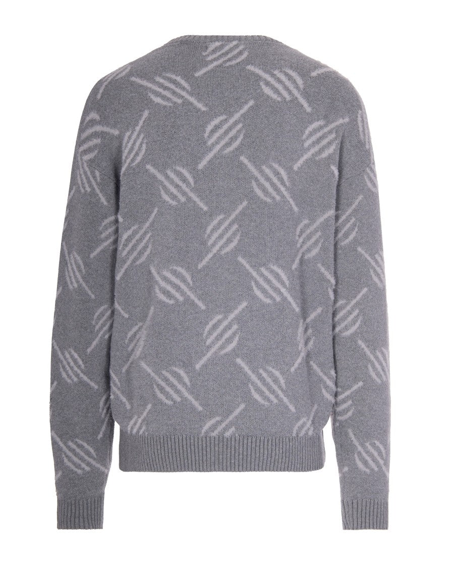 Daily Paper Monogram Cotton-Blend Crewneck Sweater With Ribbed Finishes