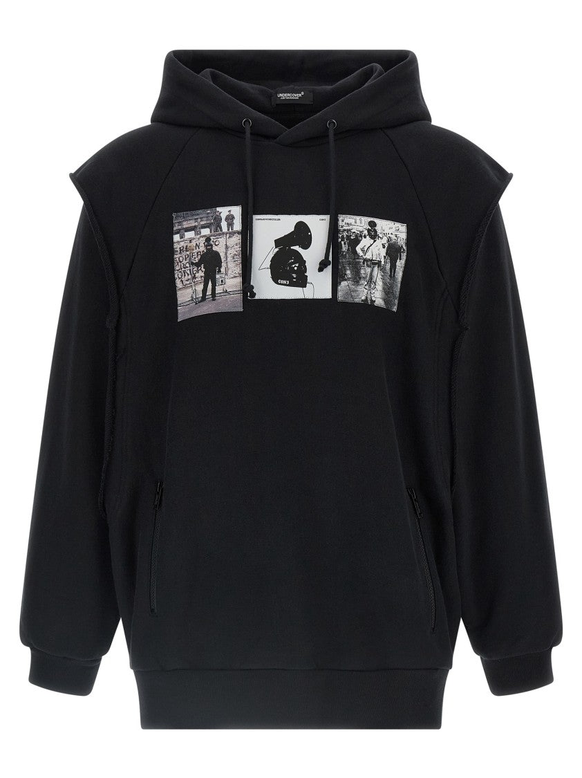 Undercover Gauze Cotton Hoodie With Double Layer Vest