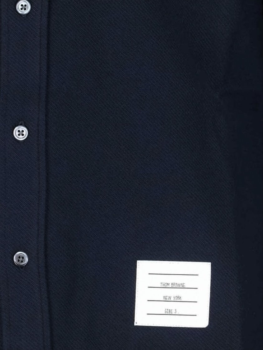 Thom Browne Striking Long-Sleeve Button-Down Shirt With Structured Silhouette