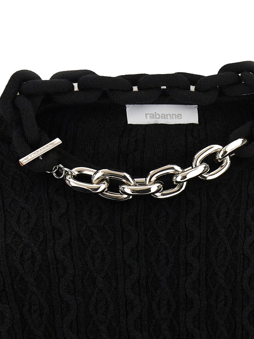 Paco Rabanne Ribbed Wool-Cashmere Blend Sweater