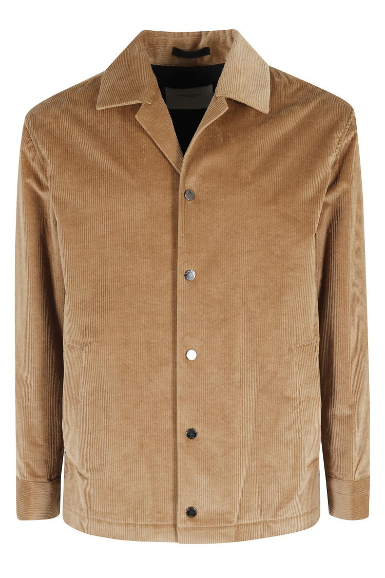 Paolo Pecora Ribbed Velvet Jacket With Classic Collar