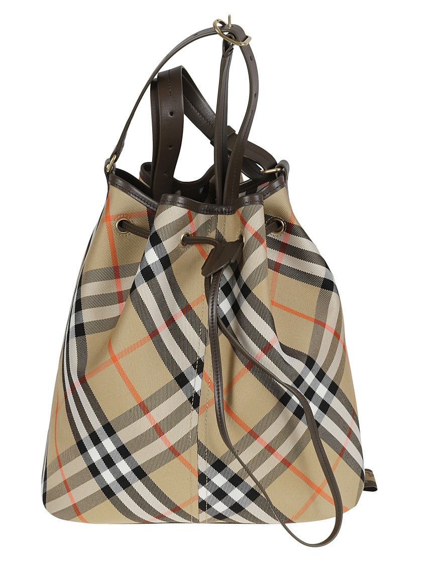 Burberry Bucket-Style Bag With Classic Checkered Pattern