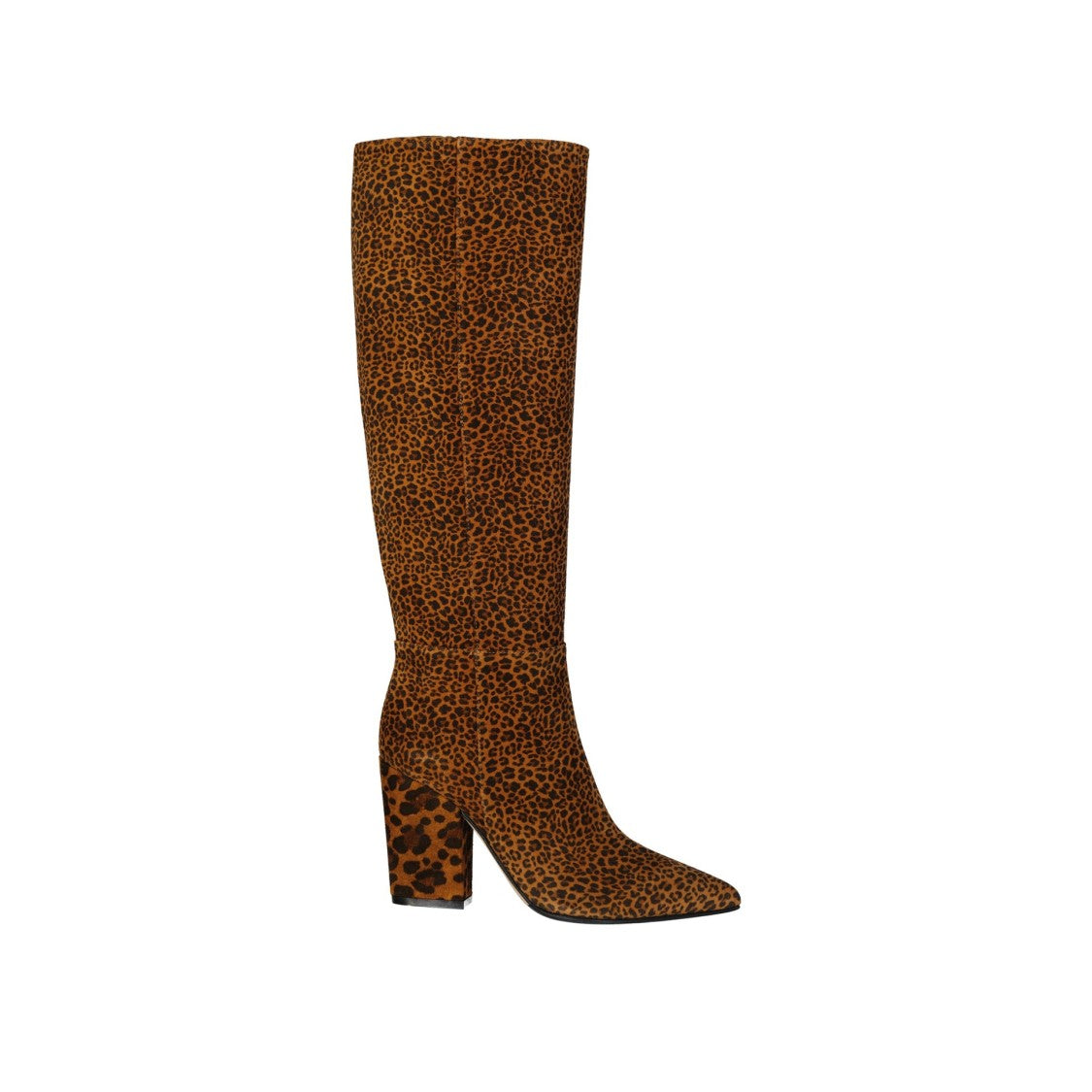 Sergio Rossi Leopard-Print Leather Boots With Pointed Toe And Chic Block Heel