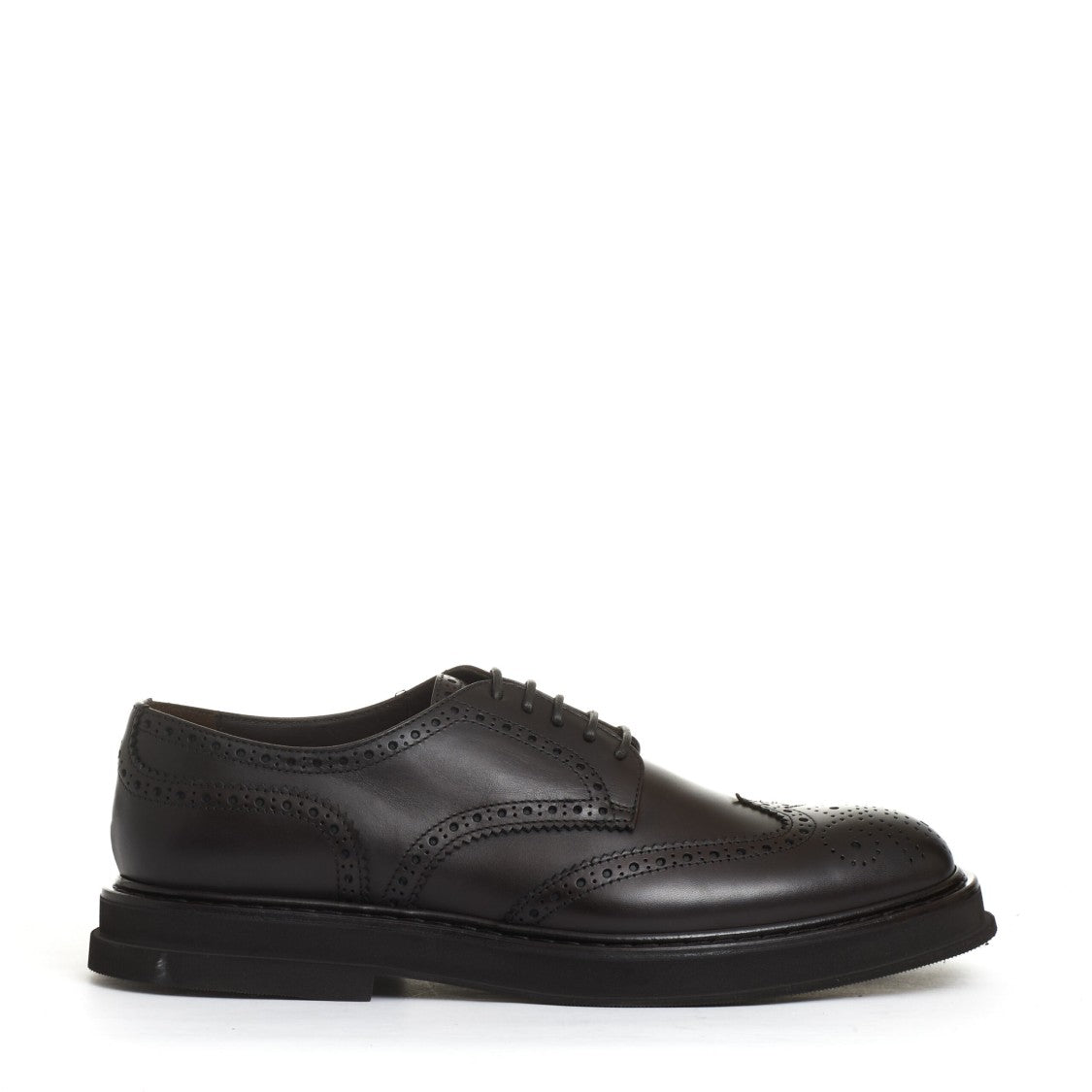 Doucal's Brown Leather Lace-Up With Holes
