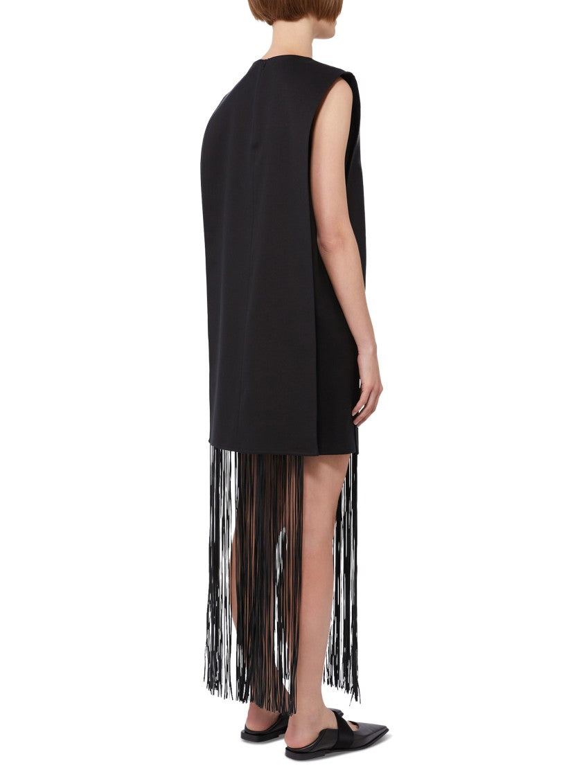 Max Mara Fringe-Detail Sleeveless Mini Dress
