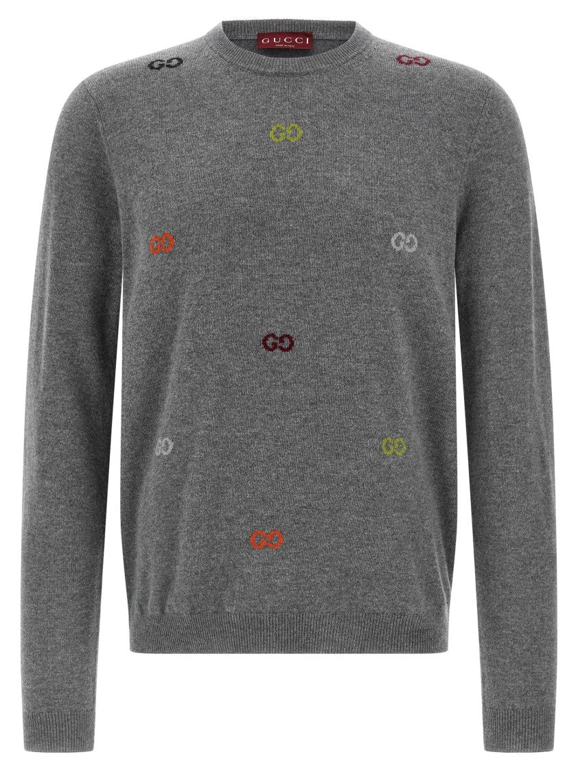 Gucci Multicolor Gg Intarsia Cashmere Sweater