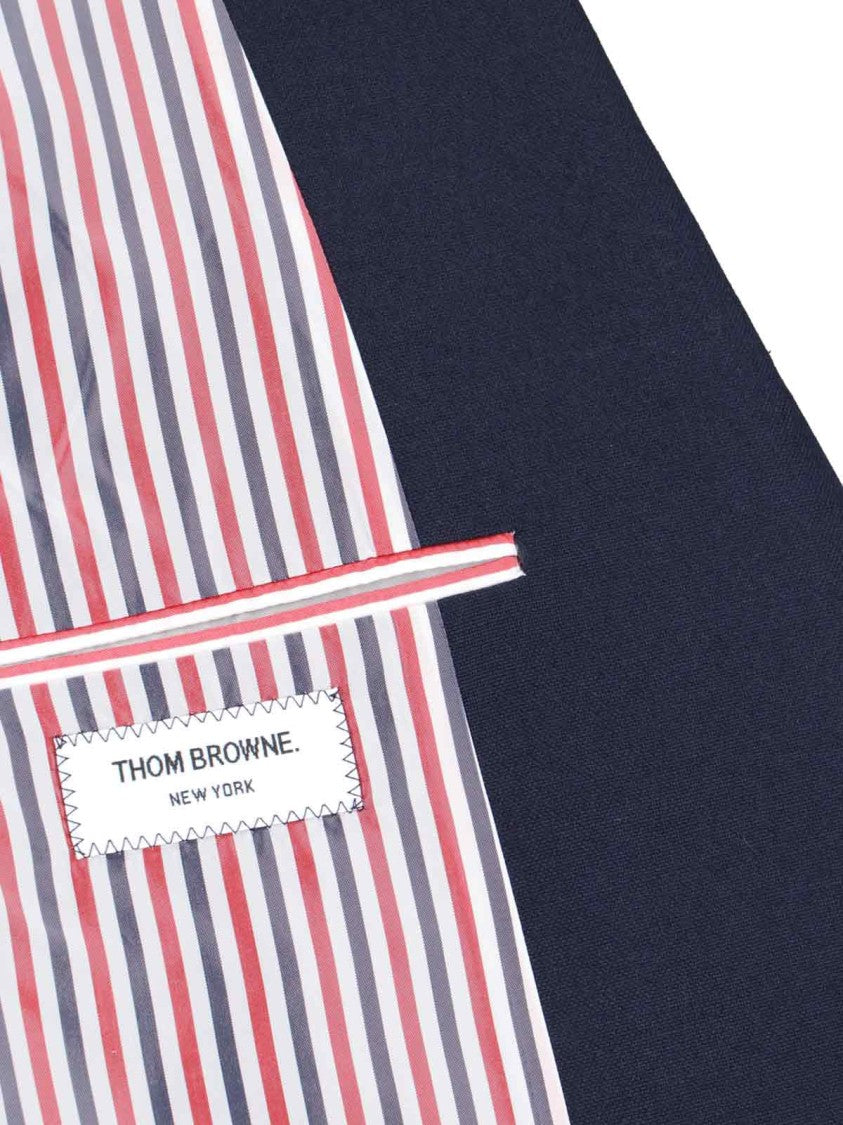 Thom Browne Blue Virgin Single-Breasted Blazer – Blue