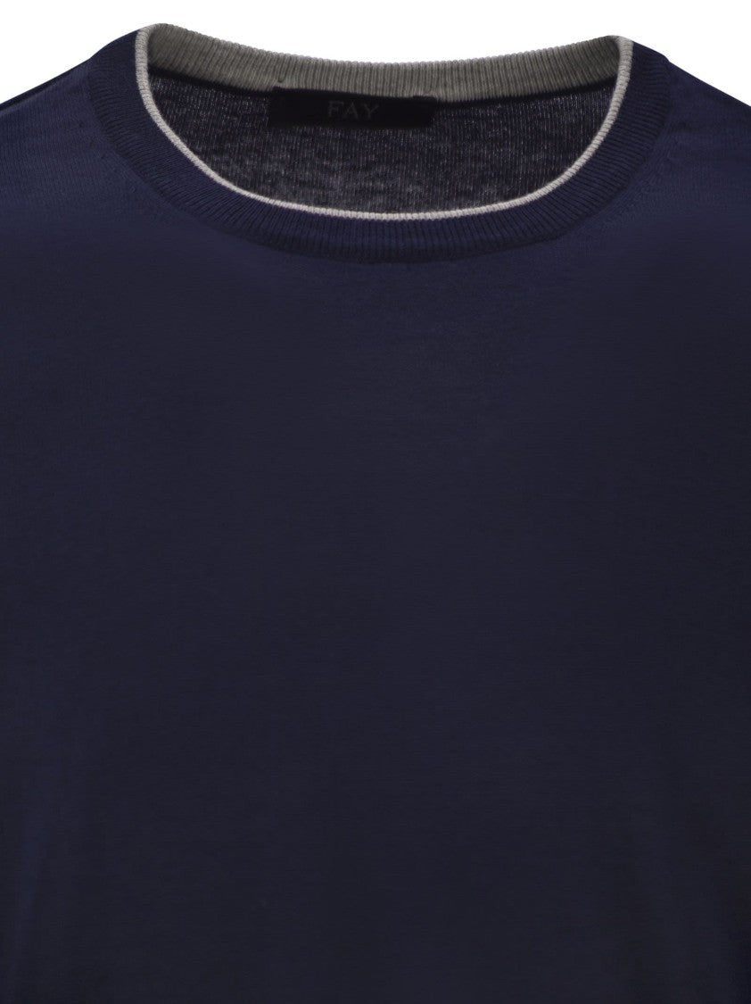 Fay Cotton Crew-Neck Jumper