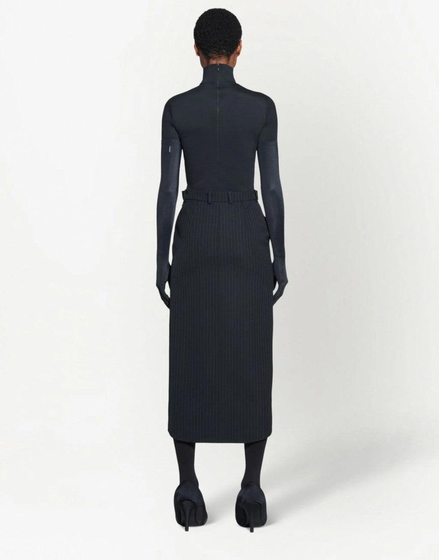 Balenciaga Hourglass Pinstripe Pencil  Skirt