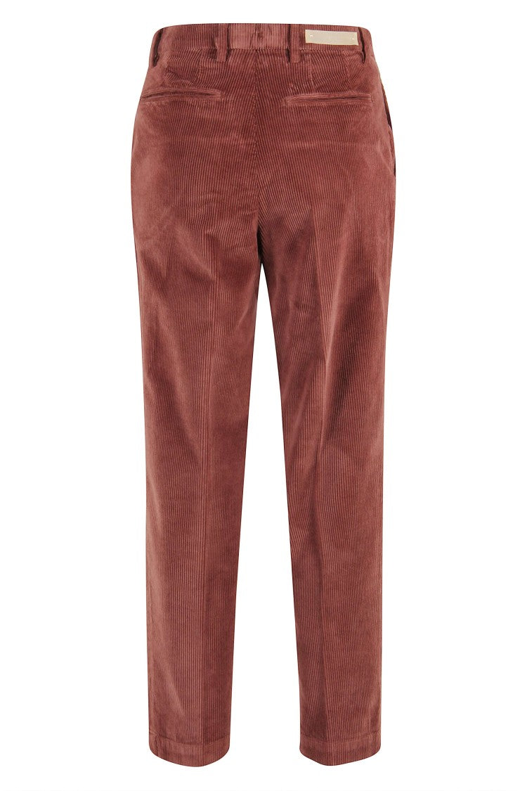 Briglia Corduroy Straight Pants With Slant Pockets And Back Pockets