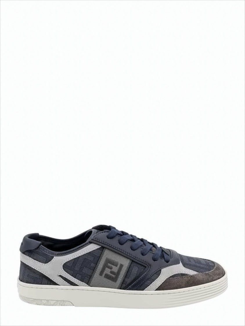 Fendi Low-Top Sneakers With Textured Suede And Leather Design