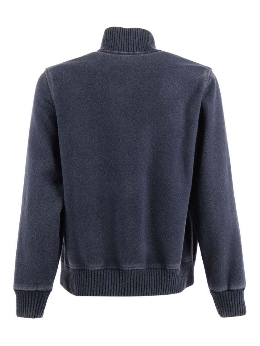 Circolo 1901 Tailored Grey Wool Pilot Coat With High Collar And Button Closure