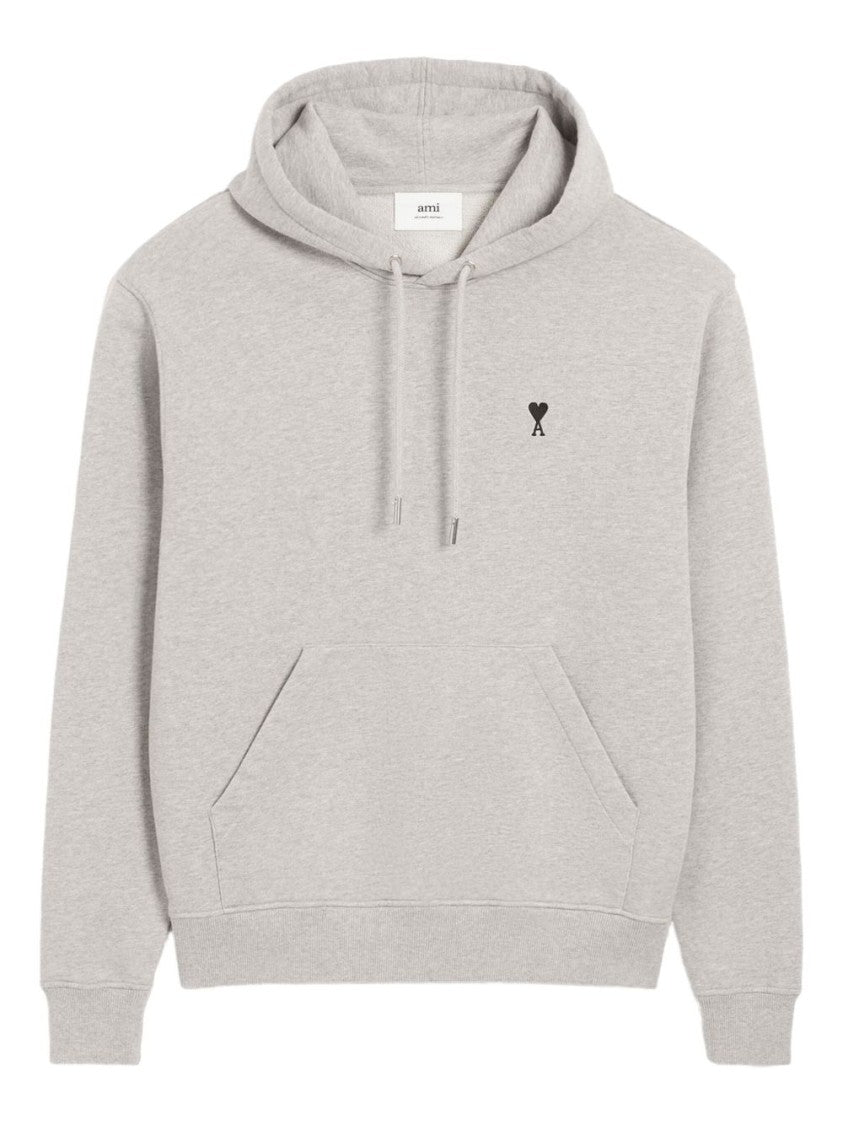 Ami Light Grey Hoodie With Engraved Eyelets