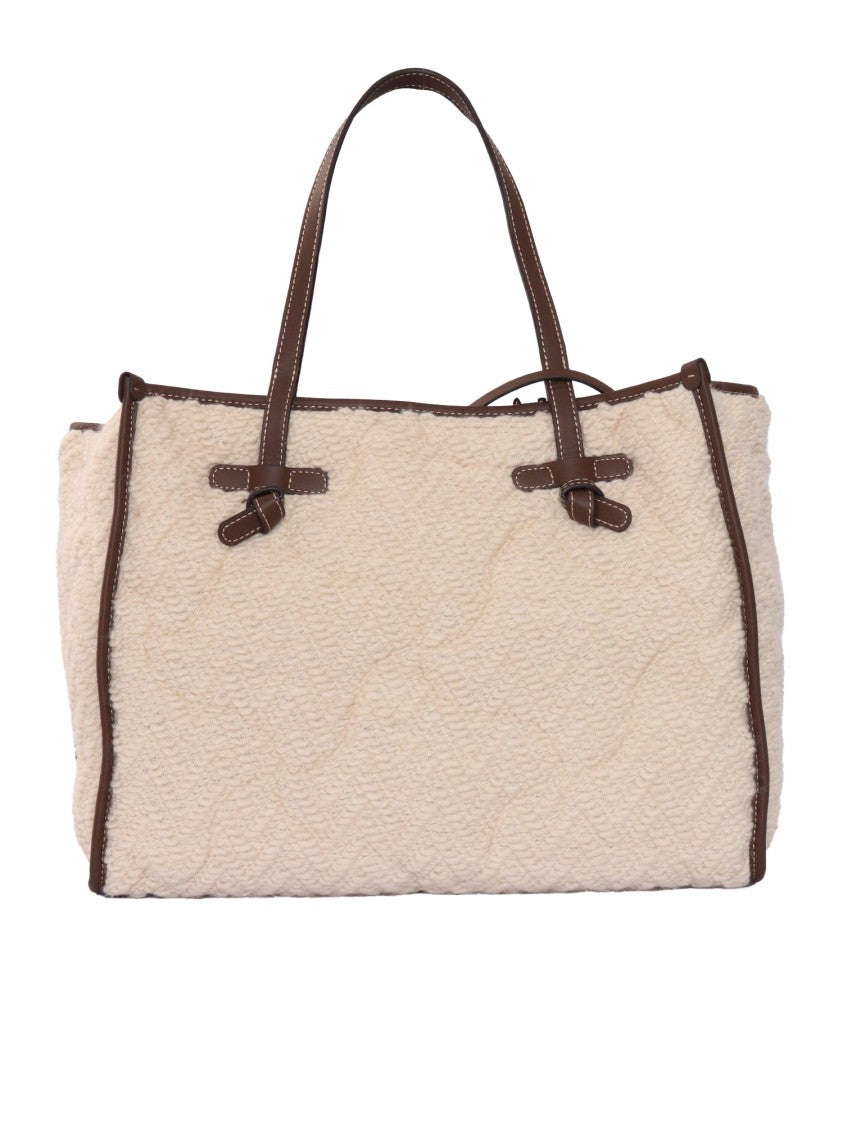 Gianni Chiarini Structured Handbag In Fabric And Leather