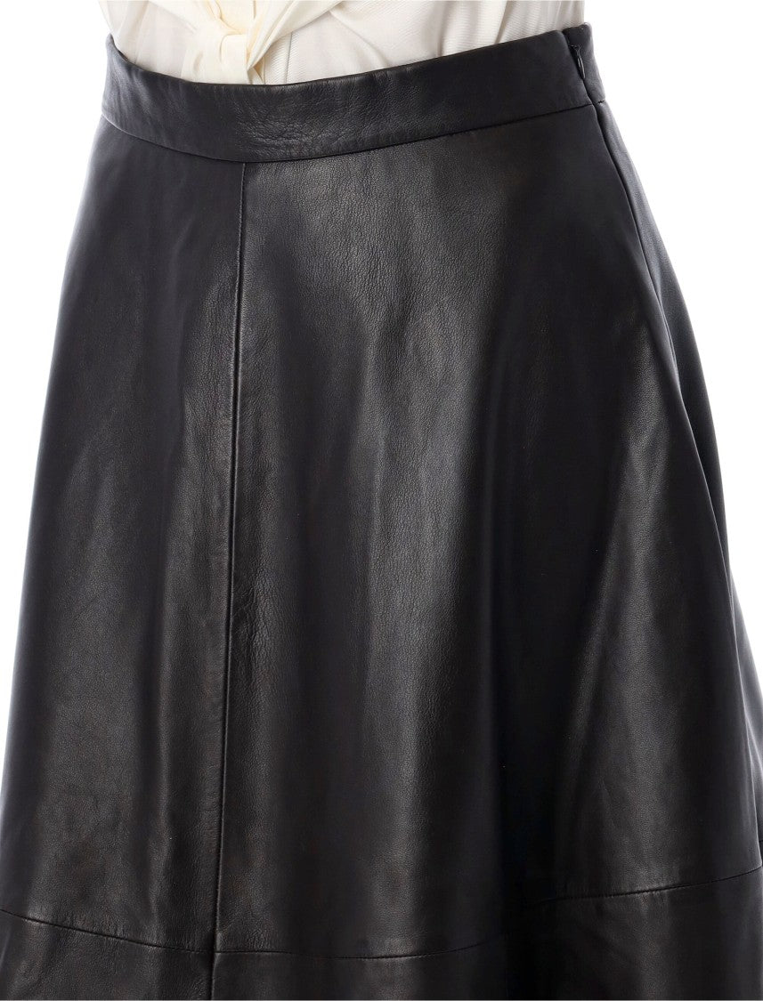 Róhe Leather Midi Skirt