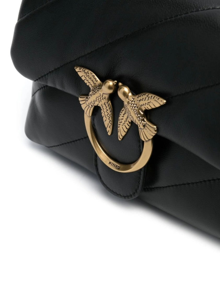 Pinko Quilted Shoulder Bag With Gold-Tone Bird Clasp