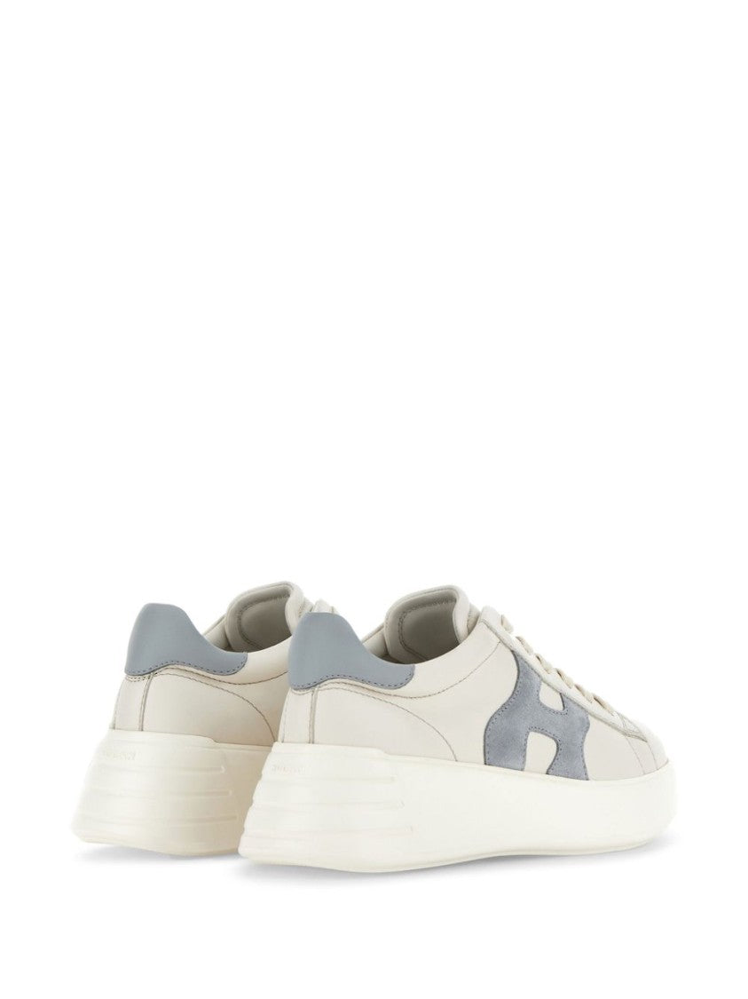 Hogan Beige Sneakers With Suede Accents And Sole