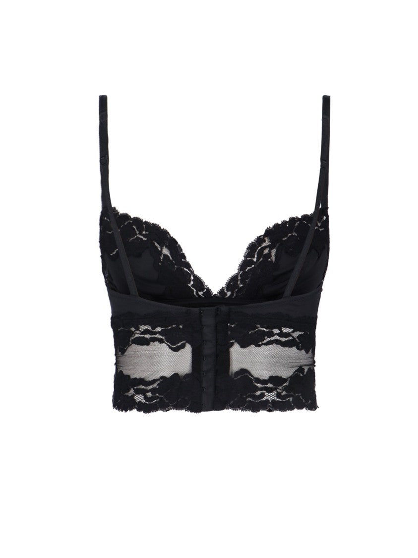 Dolce & Gabbana Lace & Satin Top – Black