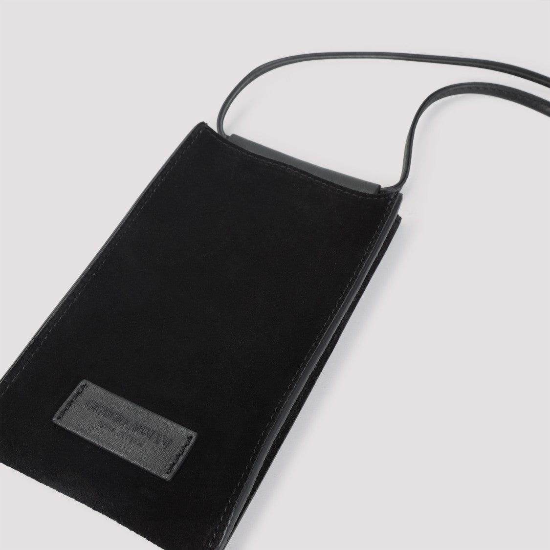 Giorgio Armani Bovine Leather Phone Cover With Adjustable Strap