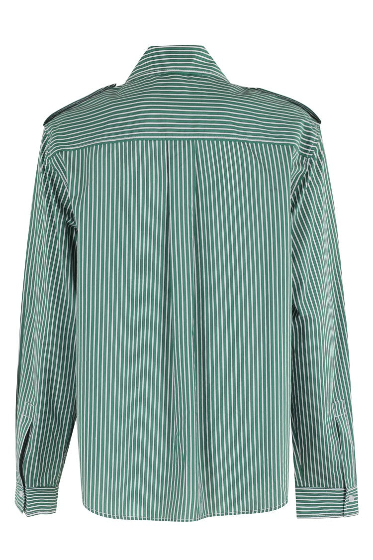 Essentiel Antwerp Striped Long Sleeve Shirt With Tie Detail