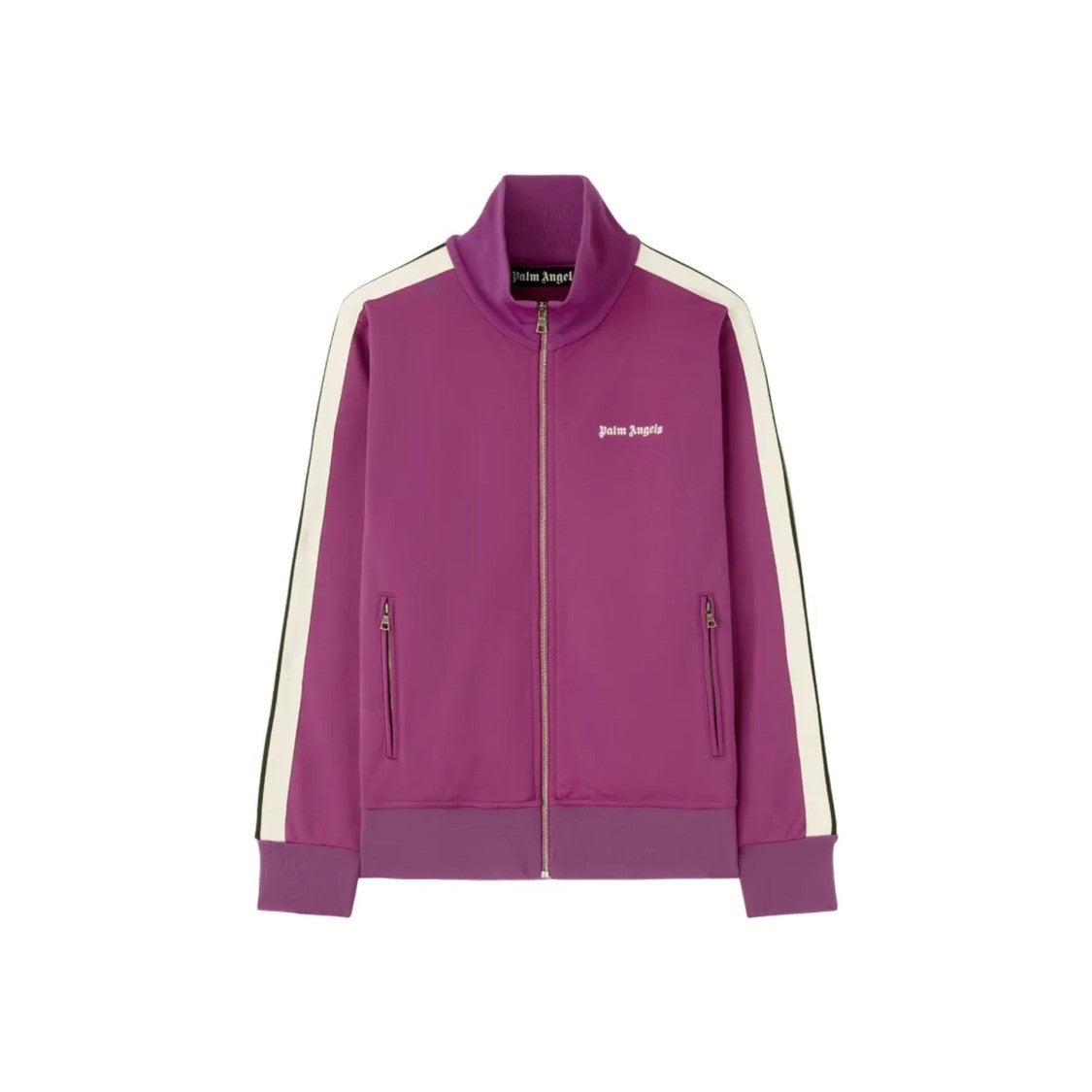 Palm Angels Purple Track Sweatshirt With Embroidered Logo