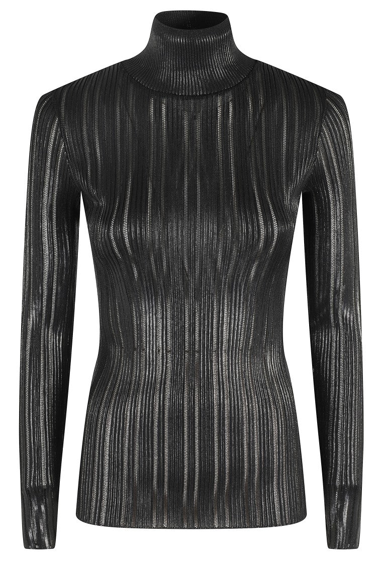 Elisabetta Franchi High Collar Slim Fit Tricot Sweater