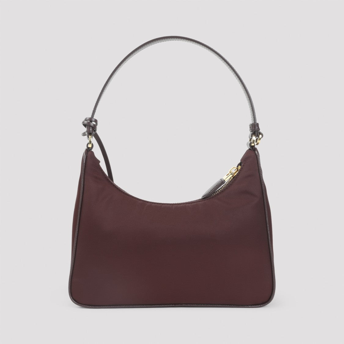Prada Bordeaux Recycled Polyamide Mini Bag With Signature Hardware