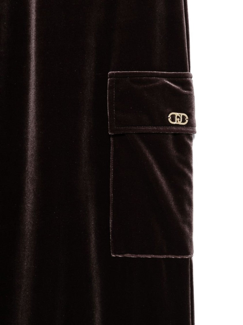 Liu Jo Wide-Leg Brown Trousers With Flap Pockets