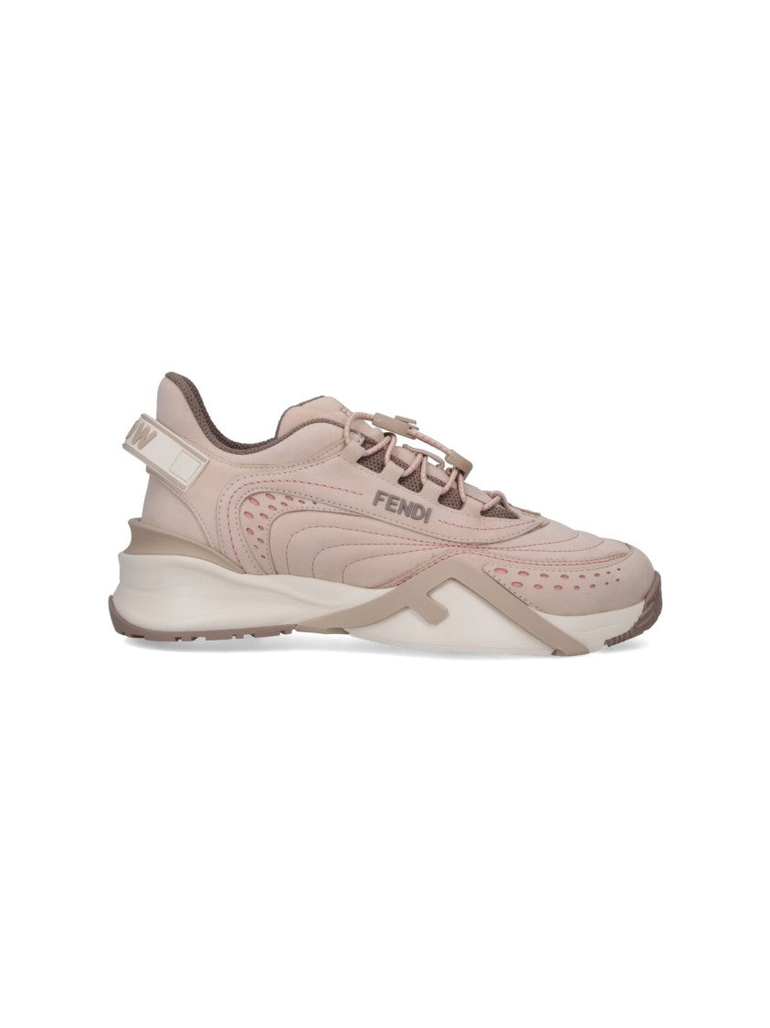 Fendi Beige Minimalist Low-Top Sneakers With Subtle Detailing