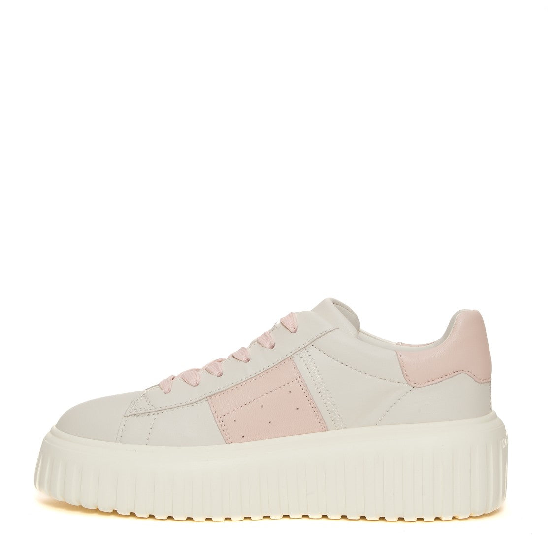 Hogan H Stripes Pelle Bianco Banda Rosa