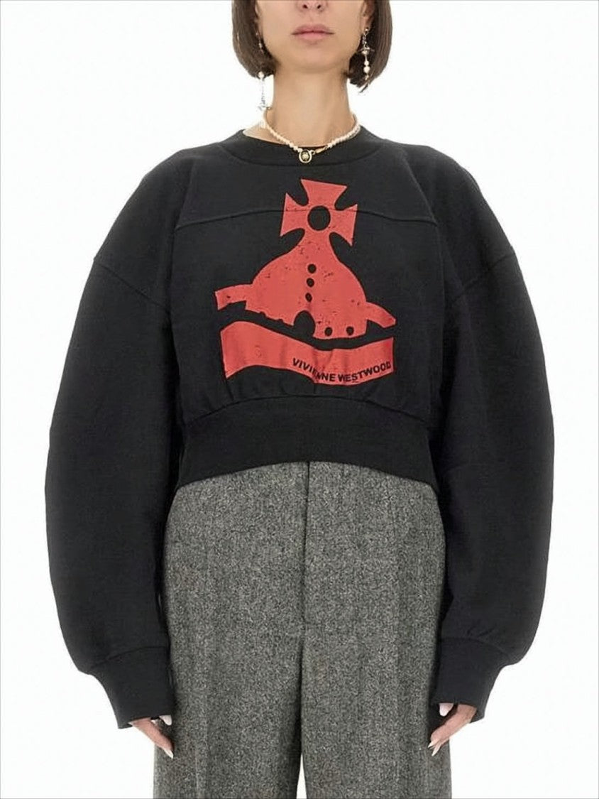 Vivienne Westwood Cropped Long-Sleeve Top With Puffed Sleeves